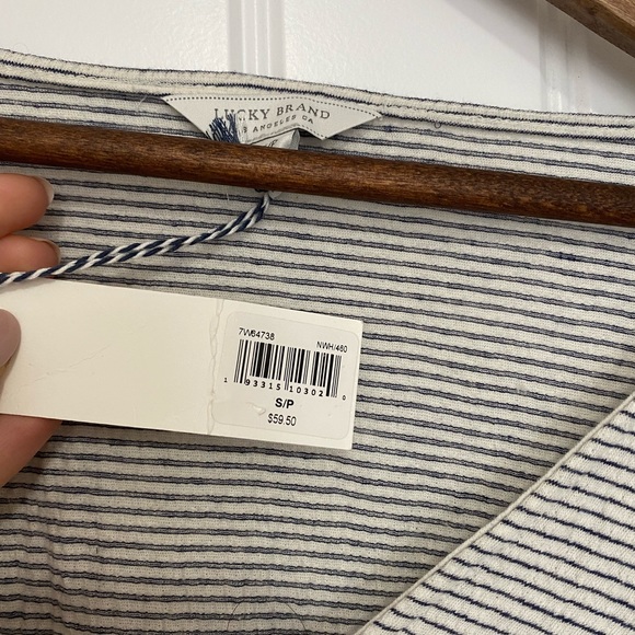NWT Lucky Brand Striped Wrap Top - Picture 5 of 6
